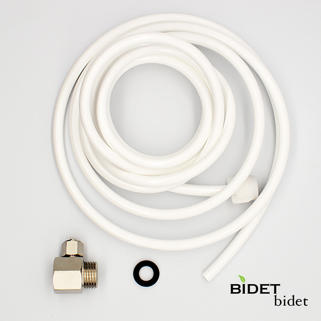 9' Polyurethane Hose for Sink Connection with 1/2" Mini Adapter - Bidet Accessories