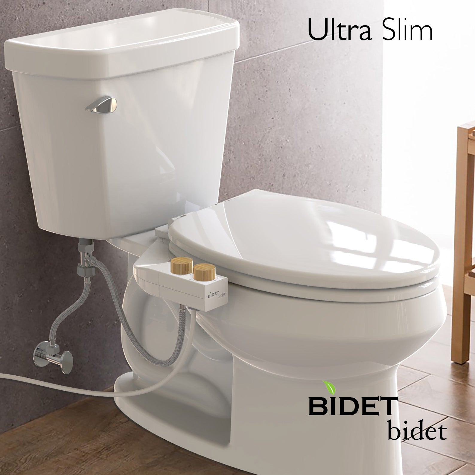 Reversible Left/Right Ultra Slim Warm Water Bidet Non Electric - Toilet Attachments