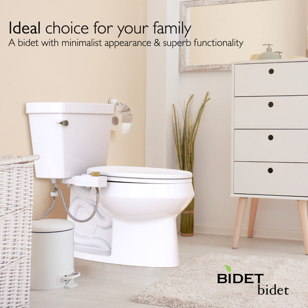 Reversible Left/Right Ultra Slim Fresh Water Bidet Non Electric - Toilet Attachments